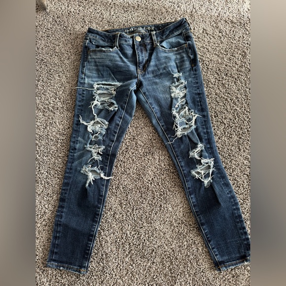 American Eagle Outfitters Super Stretch Denim Jegging Size 6 X-Short Preowned - Picture 2 of 10